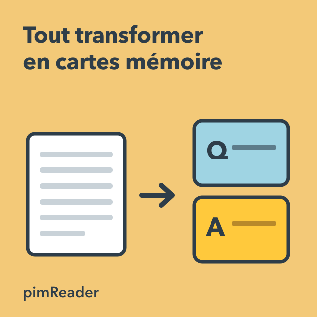 Transformez n'importe quel article, livre ou note en cartes mémoire