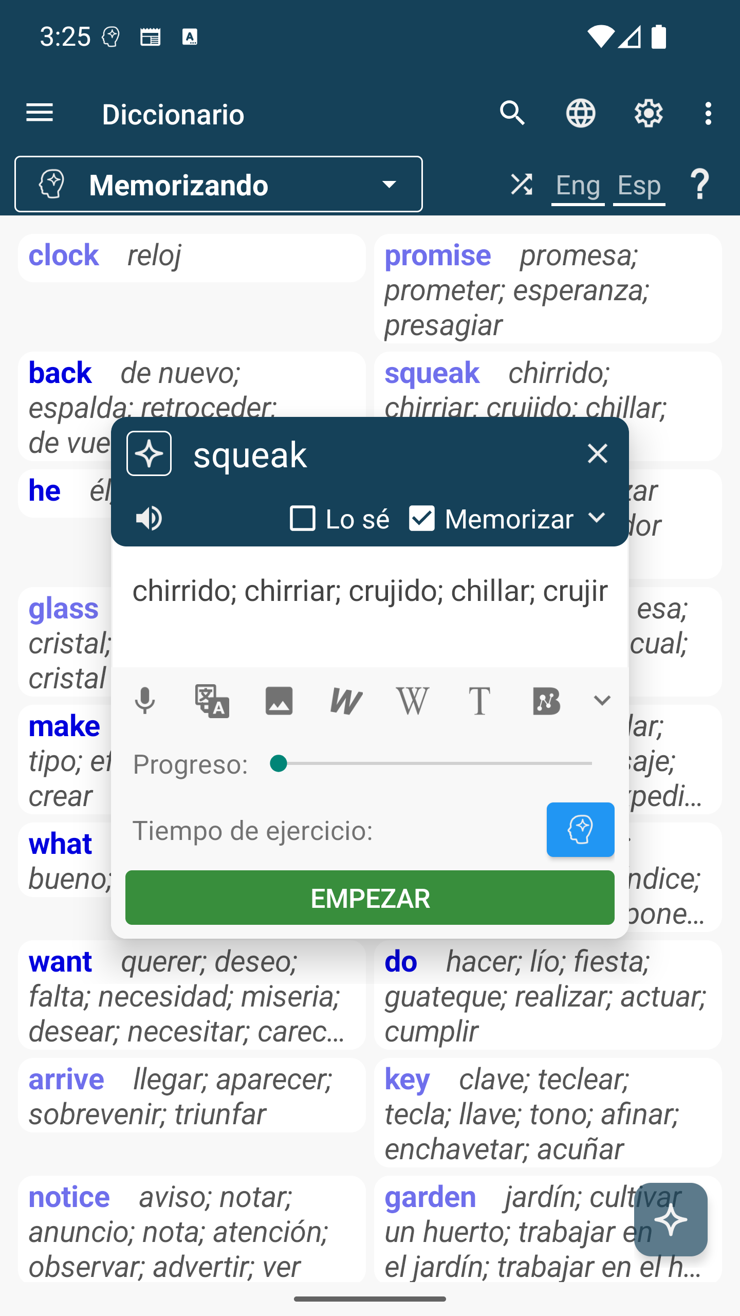 Memorize word