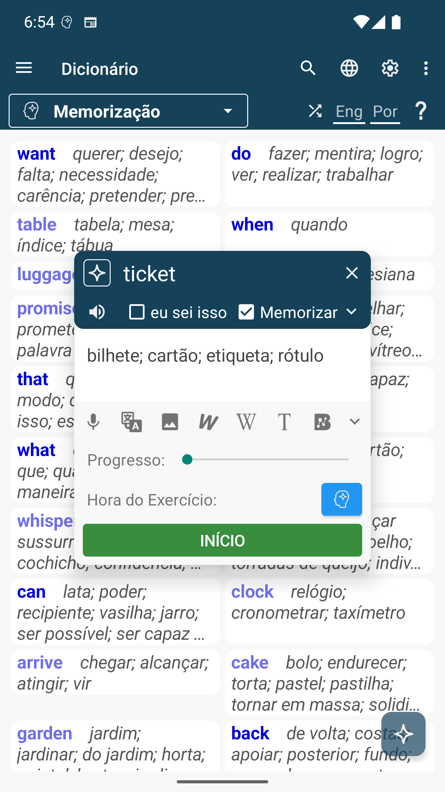 Memorize word