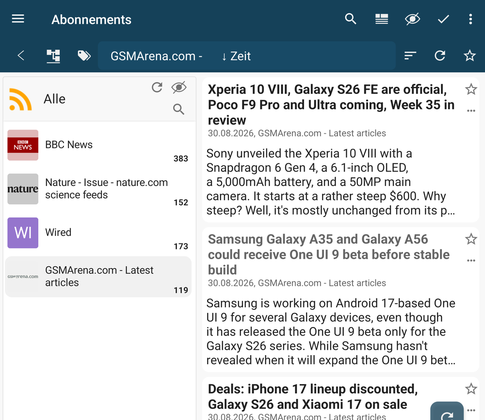 Feeds sorted by relevance rather than by time