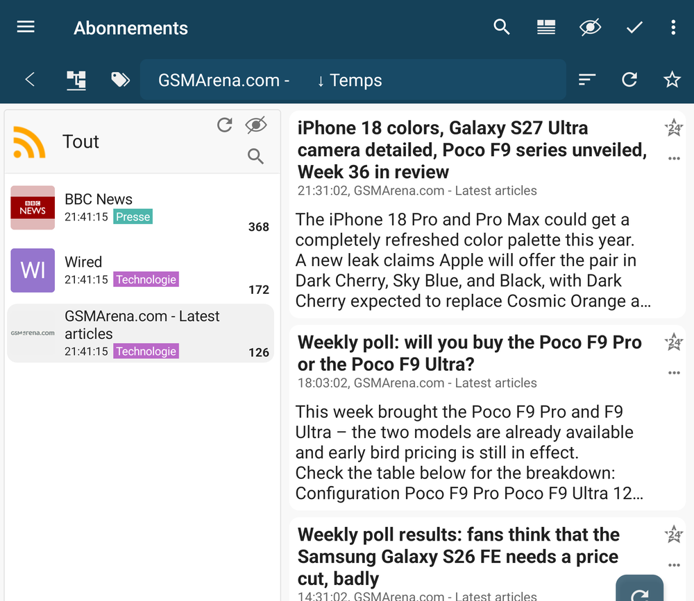 Feeds sorted by relevance rather than by time