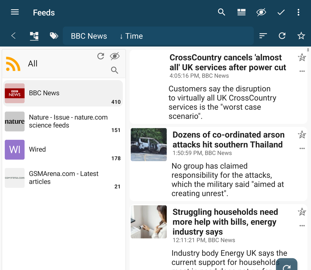 Feeds sorted by relevance rather than by time