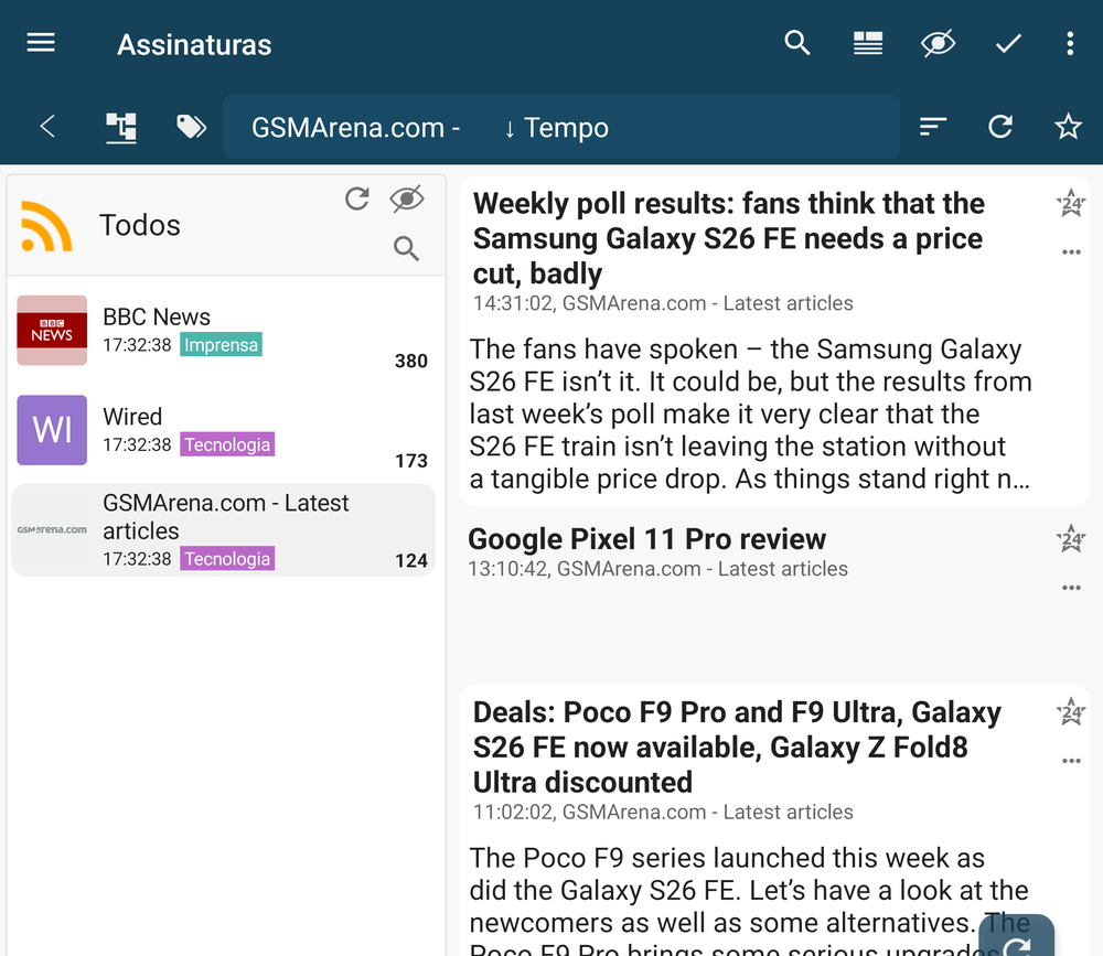 Feeds sorted by relevance rather than by time