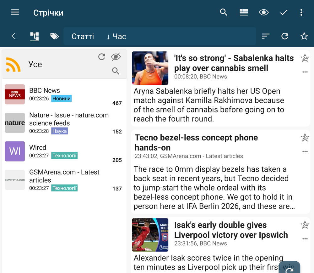 Feeds sorted by relevance rather than by time