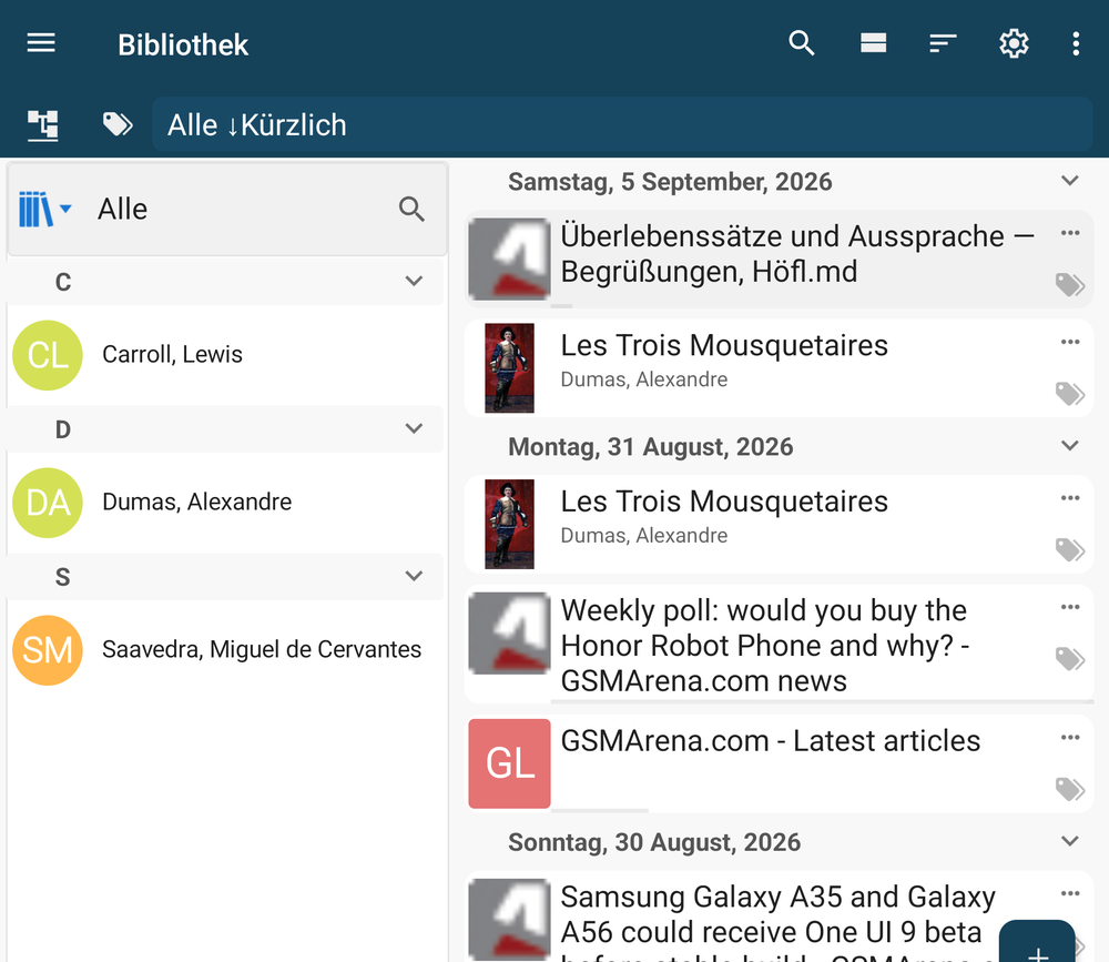 Textbooks and generated lesson books in one library