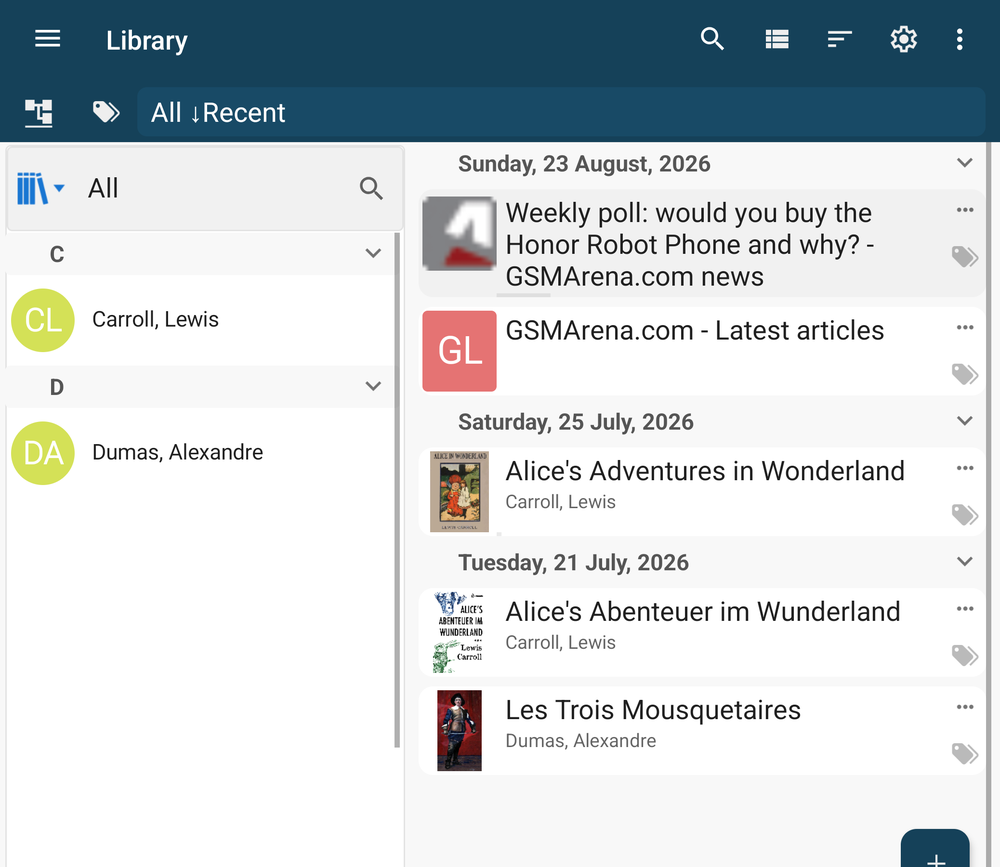 Textbooks and generated lesson books in one library