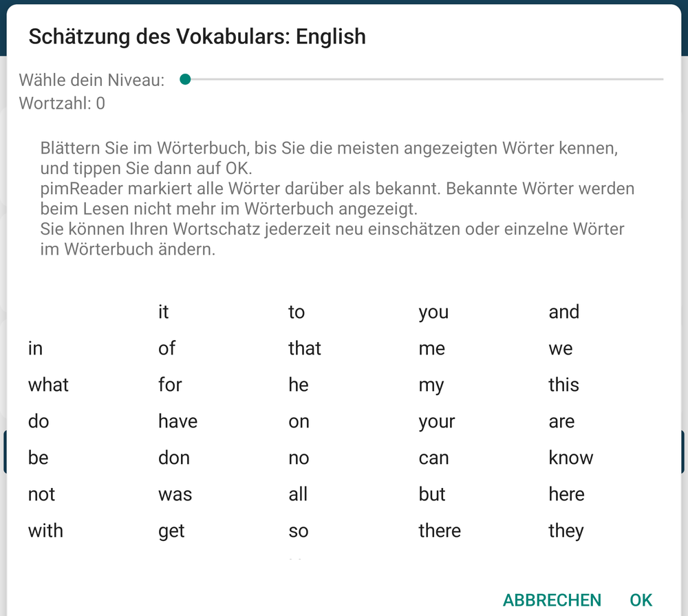 Estimating your vocabulary from a frequency list