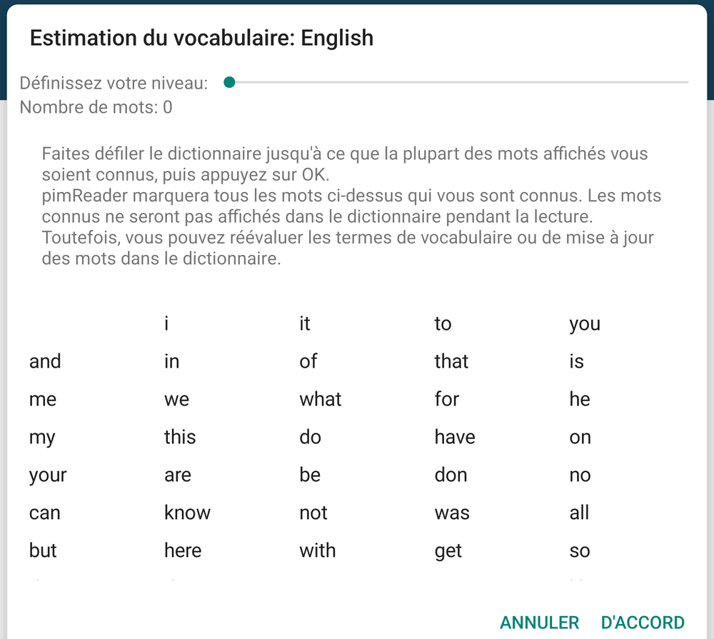 Estimating your vocabulary from a frequency list