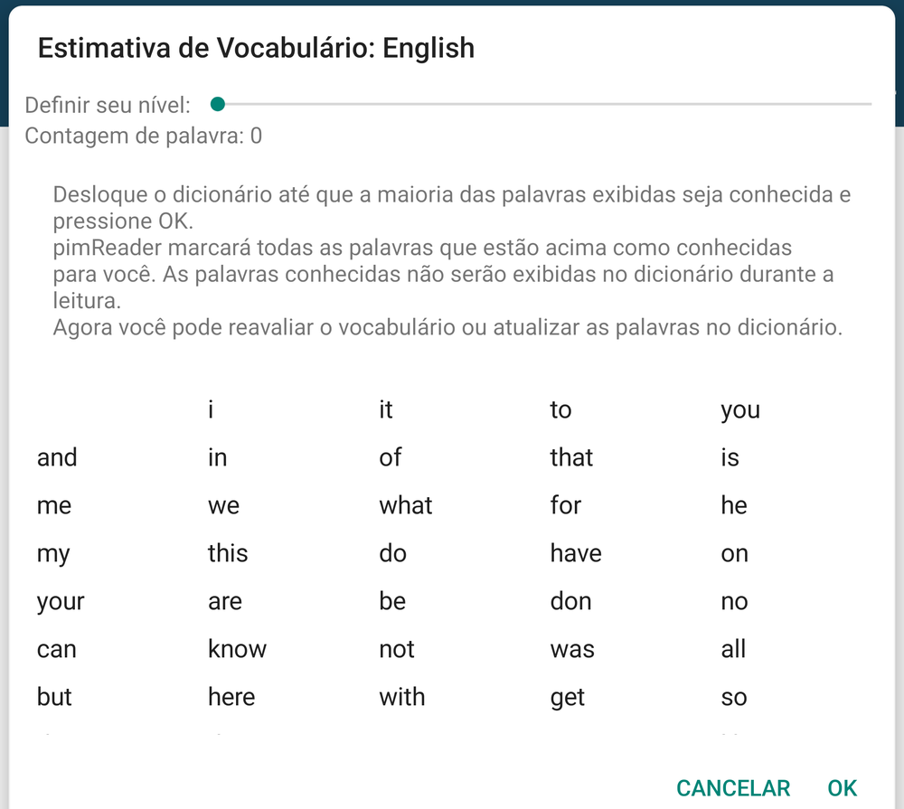Estimating your vocabulary from a frequency list